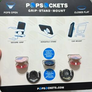 NEW Pop sockets Grip Stand Mount Pop US Flag Americana Cell Phone Accessory NIB
